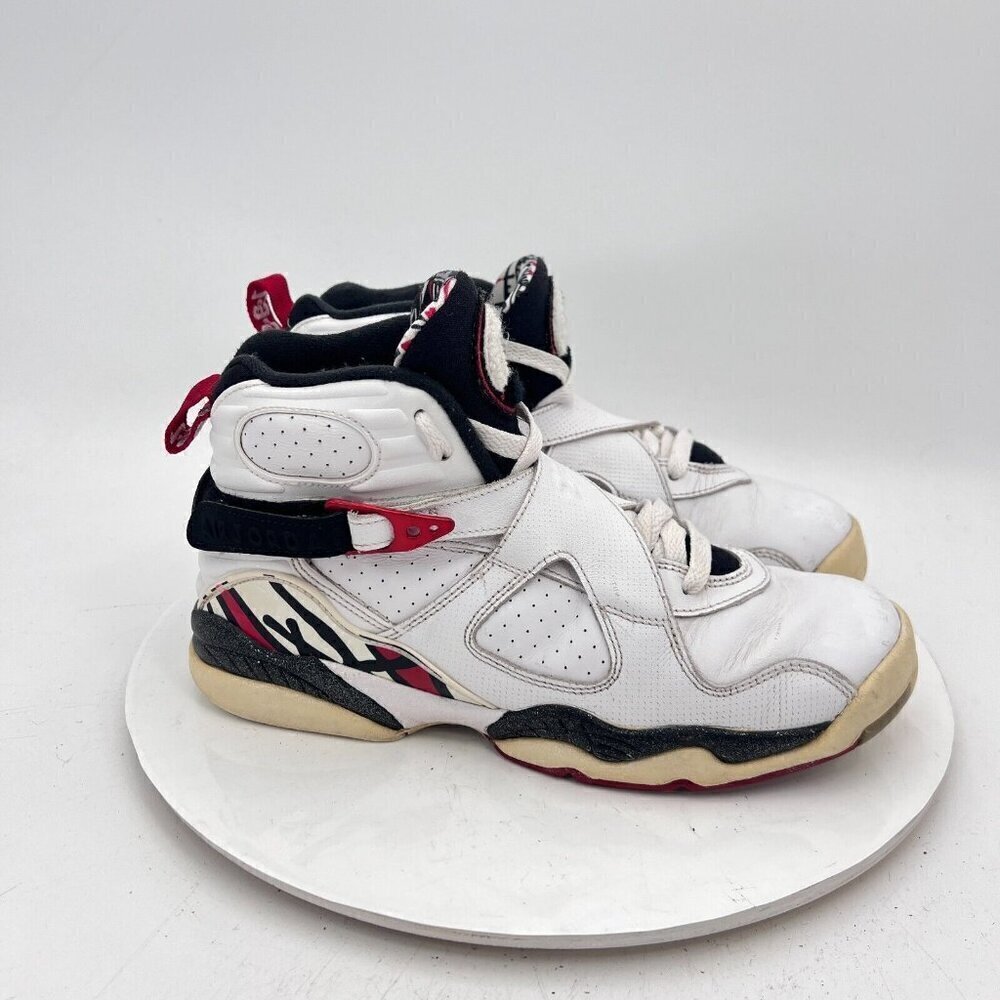 Nike Air Jordan 8 Youth Size 7Y Men 7 305368-104 Alternate White Black Red Shoes - Picture 4 of 15